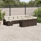 Maison Chic Seti vrtnega pohištva - Vrtna garnitura - Vrtni pohištvo set 11-delna z blazinami rjava poli ratan, (21815517) | Shoptok.si