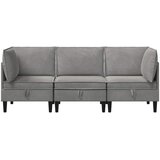  Set namještaja za dnevni boravak 3 pcs Svjetlosiva Baršun | shoptok.hr