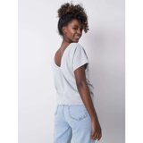 Fashion Hunters Gray T-shirt with a neckline on the back | Shoptok.si