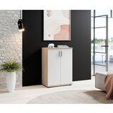 Boxxx komoda, bela, hrast sonoma | Shoptok.si