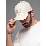 Ombre Men's baseball cap with visor and patch - cream Cene
