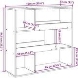 Ormarić za knjige / sobna pregrada bijeli 100 x 33 x 94 5 cm | shoptok.hr