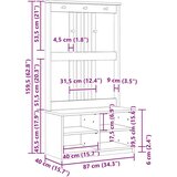 vidaXL Drvo za dvoranu SANDENS 87x40x159,5 cm puno drvo bor | shoptok.hr