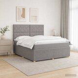  LED okvir za krevet s madracem Sivosmeđa 160 x 200 cm Tkanina | shoptok.hr