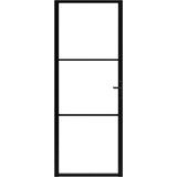 vidaXL Unutarnja vrata od stakla ESG i aluminija 76 x 201,5 cm crna | shoptok.hr
