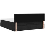 vidaXL Otomanski posteljni okvir z vzmetnico črn 160x200 cm blago | Shoptok.si