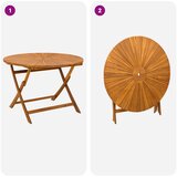  Preklopni vrtni stol Prirodna Ø110 x 75 cm Čvrsto drvo akacije | Eponuda.com