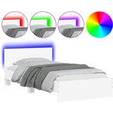 The Living Store Posteljni okvir z vzglavjem in LED lučkami bel 100x200 cm - Posteljni Okvir, (21446511) | Shoptok.si