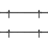 Pribor za klizna vrata 152,5 cm čelični crni | shoptok.hr