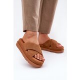 Boto Women&#039;s Platform Sandals With Intertwined Straps Camel Rinasara | Shoptok.si