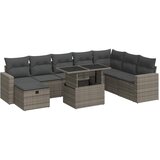  9-dijelni set vrtnih sofa od poliratana s jastucima sivi | shoptok.hr