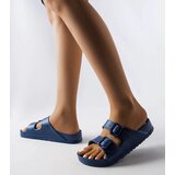 Gemre Navy blue rubber slides with buckles Eugene | Shoptok.si