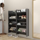 vidaXL Zidni ormarići za cipele 4 kom sjajni sivi 60x18x60 cm iverica Cijene