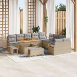  Vrtna sedežna garnitura z blazino 13 pcs Bež in svetlo siva - - Bež - 113.9 - 100 x 100 x 71 cm - | Shoptok.si