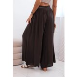 Kesi Włoski Women's wide-leg viscose trousers brown | Shoptok.si