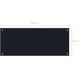 vidaXL Kuhinjska zaštita od prskanja crna 100 x 40 cm kaljeno staklo | shoptok.hr