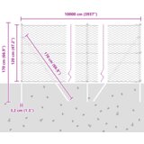 vidaXL heksagonalna ograda Zelena 1,2x100 m Čelik, postovi za ogradu 13 kom Zelena Ø32 mm 170 cm galvanizirani čelik | shoptok.hr