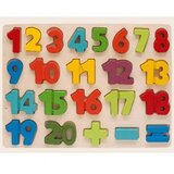 Magic Toys Barvna lesena sestavljanka vstavljanje oblik s številkami 1-20 23-delni komplet | Shoptok.si