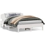  The Living Store Posteljni okvir brez vzmetnice bel 160x200 cm trdna borovina - Posteljni Okvir, (21500018) | Shoptok.si