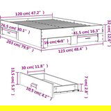 vidaXL Posteljni okvir s predali bel 120x200 cm inženirski les | Shoptok.si