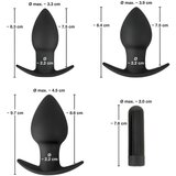 Black Velvets Black Velvet - Komplet analnih vibratorjev z možnostjo polnjenja - 3 deli (črni) | Shoptok.si