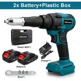 Gisam Brezkrtačna električna zakovica, 20000N vlečna sila, 2 bateriji vključeni, 2 Baterija Plastična Škatla, (5000160032) | Shoptok.si
