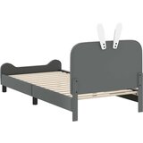  Otroški posteljni okvir z vznožjem Svetlo siva 80 x 200 cm PU, (5000104707) | Shoptok.si