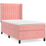 The Living Store Box spring postelja z vzmetnico roza 80x200 cm žamet - Box Spring Postelja, (21489793) | Shoptok.si