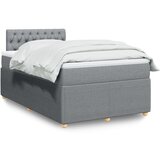 vidaXL Box spring postelja z vzmetnico svetlo siva 120x200 cm blago | Shoptok.si