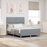  Krevetna konstrukcija Svjetlosiva 160 x 200 cm tkanina | shoptok.hr