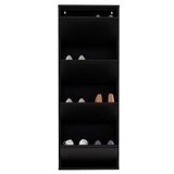 Hanah home Ormar za cipele 4 Piece Metal Black | ePonuda.com