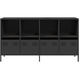 vidaXL Komoda črna 135x39x73,5 cm hladno valjano jeklo | Shoptok.si