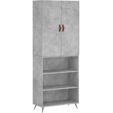  The Living Store Visoka komoda betonsko siva 69,5x34x180 cm inženirski les - Visoka Omara, (21450339) | Shoptok.si