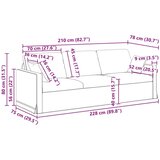 SOFA 2 pcs Tamno siva 228 x 78 x 80 cm Baršun | shoptok.hr