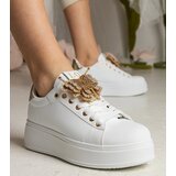 Gemre White and gold sneakers adorned with a butterfly with rhinestones Kariba | Shoptok.si