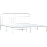 Metalni okvir za krevet s uzglavljem bijeli 200x200 cm | shoptok.hr