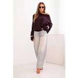 Kesi Włoski Women's asymmetrical batwing viscose sweater dark purple | Shoptok.si