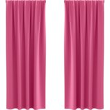 vidaXL Zavjese sa zavjesama 2 pcs Svijetla roza 225 x 140 cm Poliester | shoptok.hr