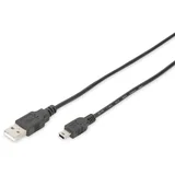 USB kabel USB 2.0 USB-A vtič\, USB-mini-B vtič 1.00 m črna okrogel\, dvojno oklopljen DB-300130-010-S, (20416342)