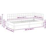 vidaXL Kutni okvir kreveta s uzglavljem Žuta 100 x 200 cm Baršun | shoptok.hr