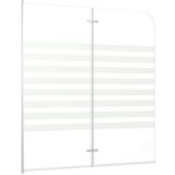  Tuš stena za kopalno kad 120x140 cm kaljeno steklo črtasta, (21239198) | Shoptok.si