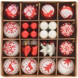vidaXL Set božičnih okraskov 40 pcs Rdeča in bela | Shoptok.si