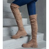 Gemre Brown long flat-soled boots Tromi | Shoptok.si