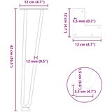  Noge s ukosnicama za stolić za kavu 4 kom. Prirodni čelik 42 cm Puni čelik | shoptok.hr