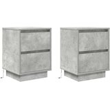  Noćni ormarići s LED svjetlima 2 kom boja betona 38x34x50 cm | shoptok.hr