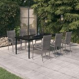  7-dijelni vrtni blagovaonski set sivo-crni | shoptok.hr