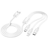 Hoco kabl 3u1 usb a na lightning / micro usb / type c 2A X74 1 m beli Cene