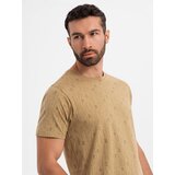 Ombre Printed cotton T-shirt with round neckline - dark olive | Shoptok.si