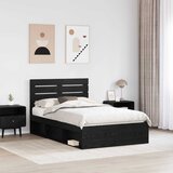 vidaXL konstrukcija postelje črna 120 x 200 cm masivno borovo les, (5000103332) | Shoptok.si