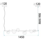 Toolight Viseća Lampa APP1664-6CP Gold | shoptok.hr